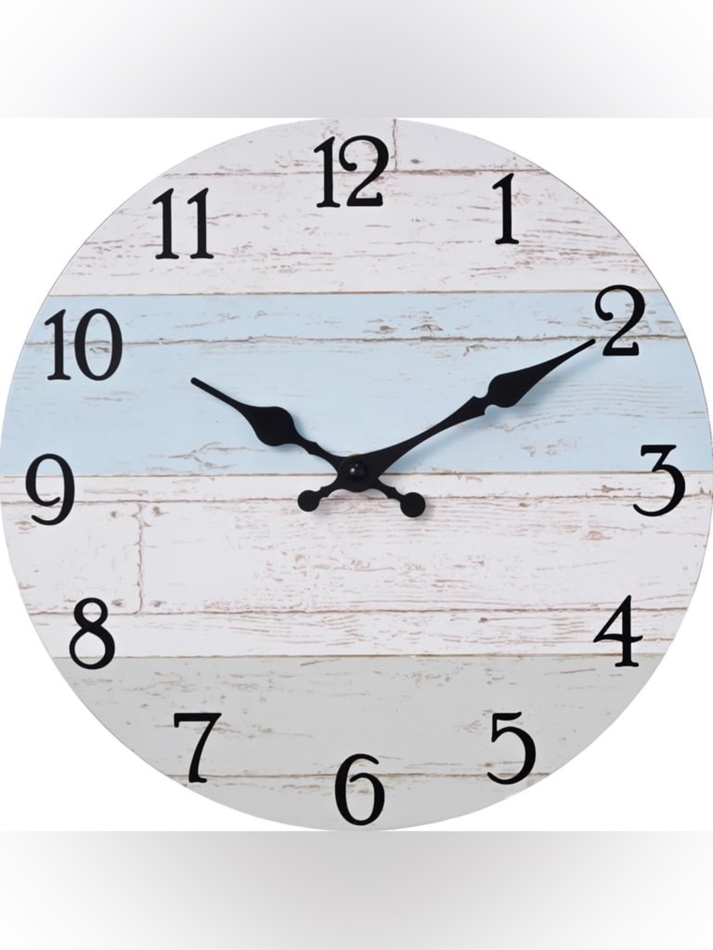 (NEW) Wall Clock 14 Inch Coastal Beach Style Clocks (batteries NoT included)